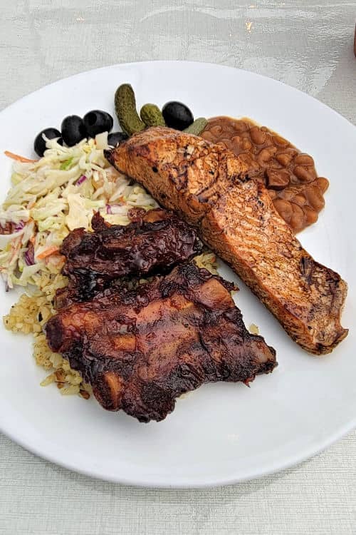 Coho salmon and ribs