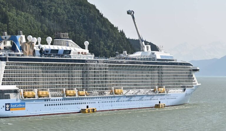 Ovation of the Seas docked in Skagway, Alaska