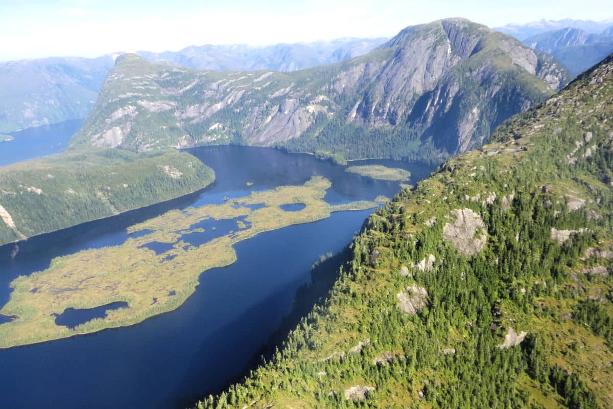 Aerial views of Misty Fjords