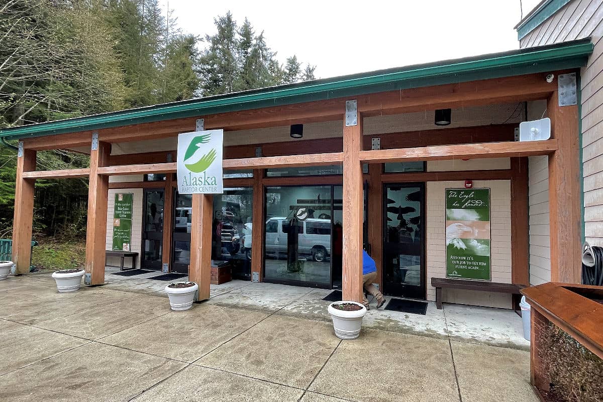 Alaska Raptor Center entrance in Sitka, Alaska