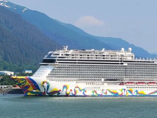 Norwegian Encore docked in Juneau, Alaska