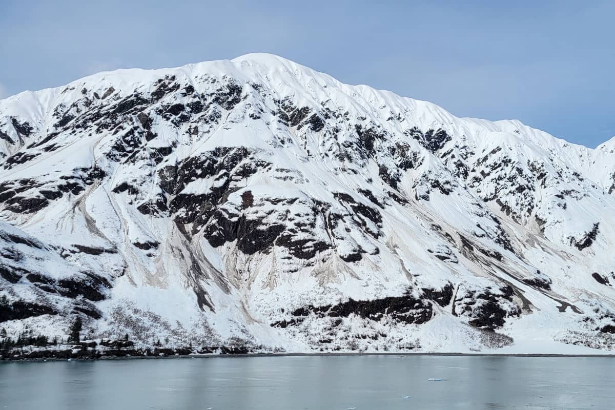 Snowy coastal landscape in Alaska