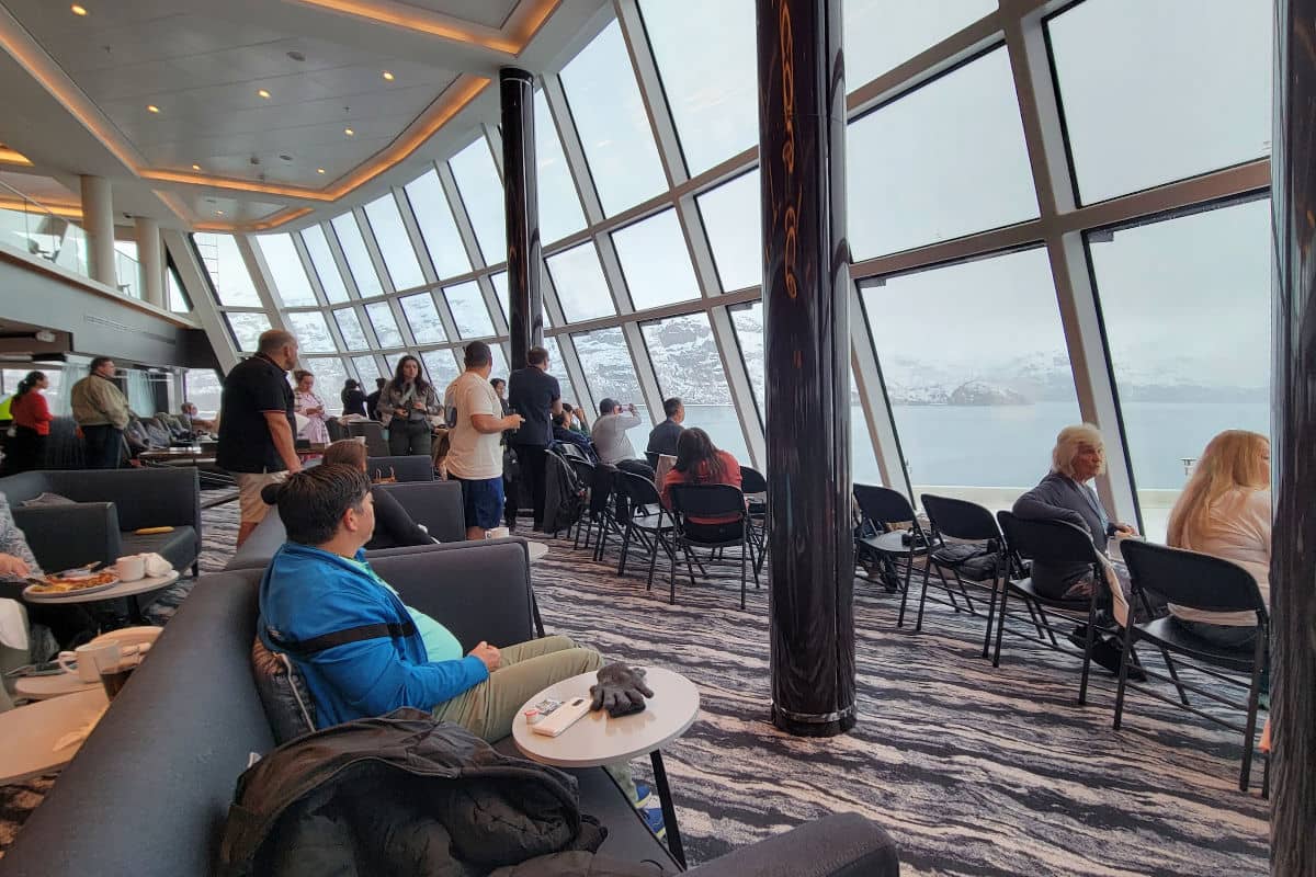 Viewing Glacier Bay from indoors