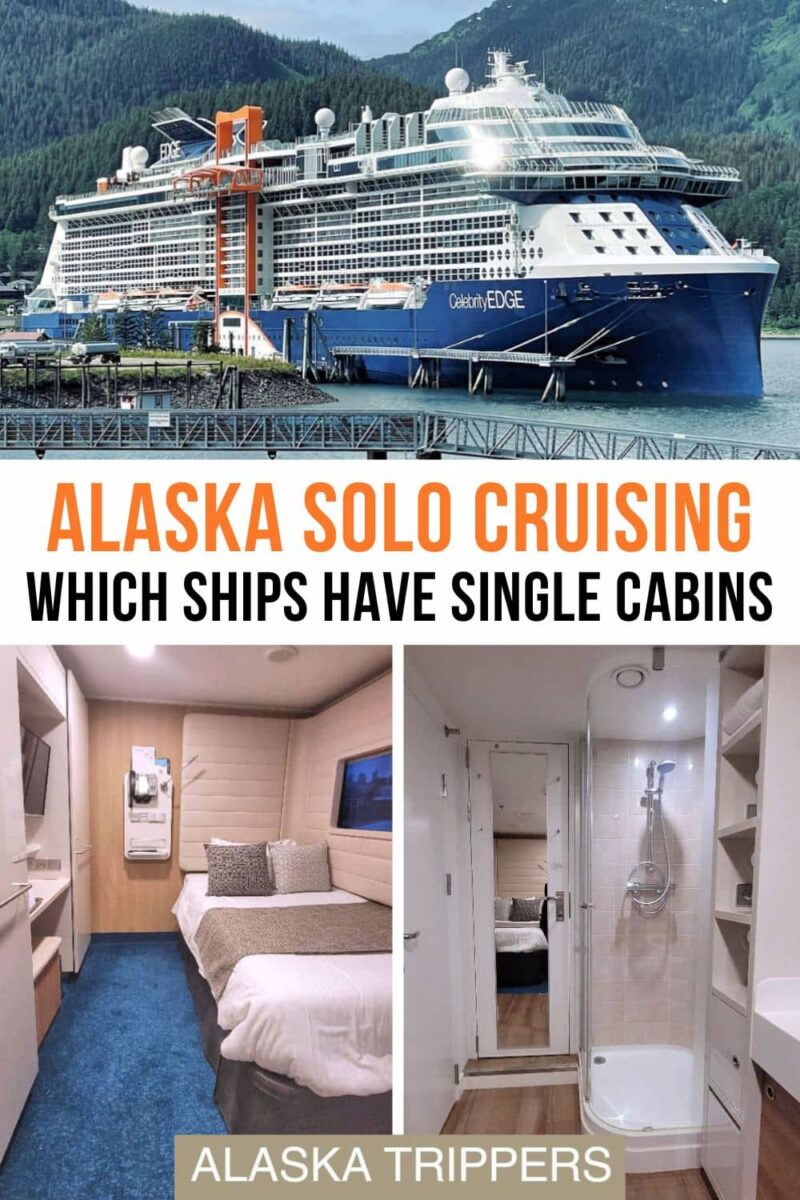 Dreaming of exploring Alaska and don’t have a traveler partner? Discover which cruise ships have studios and solo cabins, and what programs they offer single adventurers. Also, learn which line has studio lounges on certain vessels. The Celebrity Edge in Alaska and a studio cabin for solo travelers