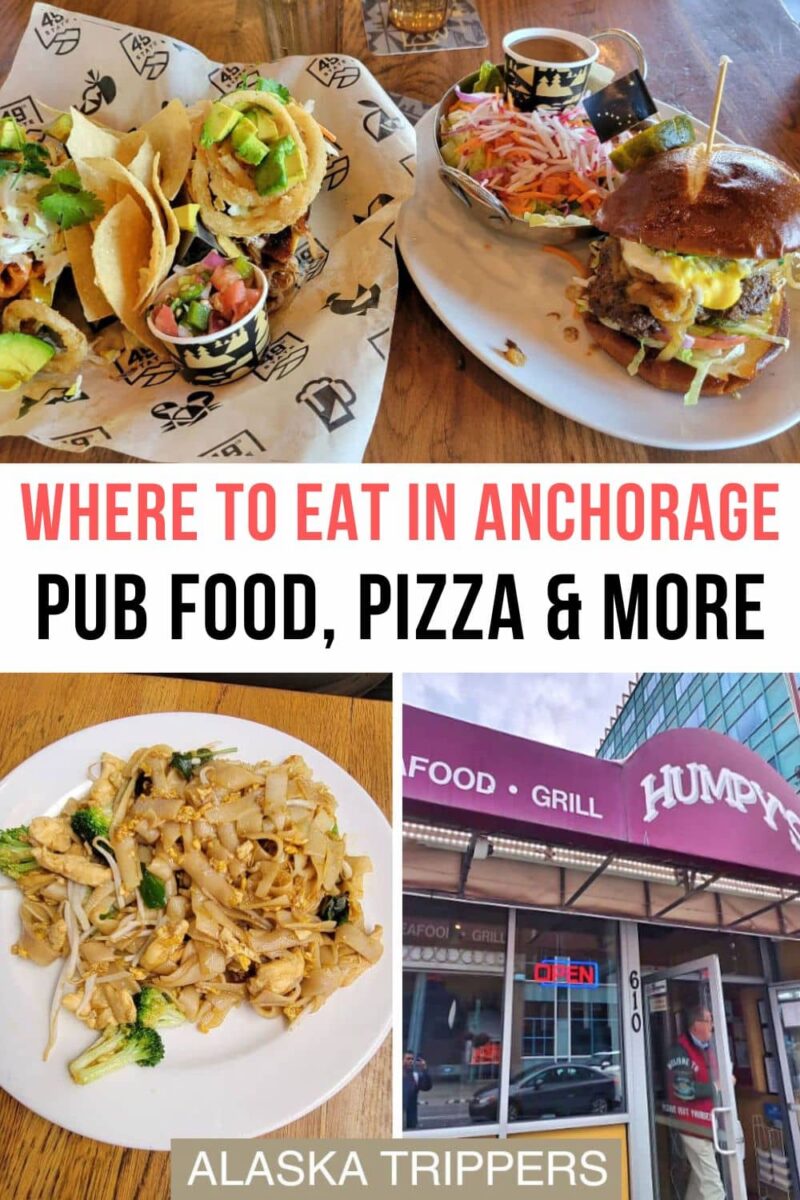 Discover some top places to eat in Anchorage, from tourist favorites to street food! Whether you’re seeking pub food with local craft beer or pizza with Alaskan-inspired flavors, Anchorage offers something for everyone, no matter what the budget. A selction of food from eateries in Anchorage: 49th State Brewing, My Thai and Humpy's