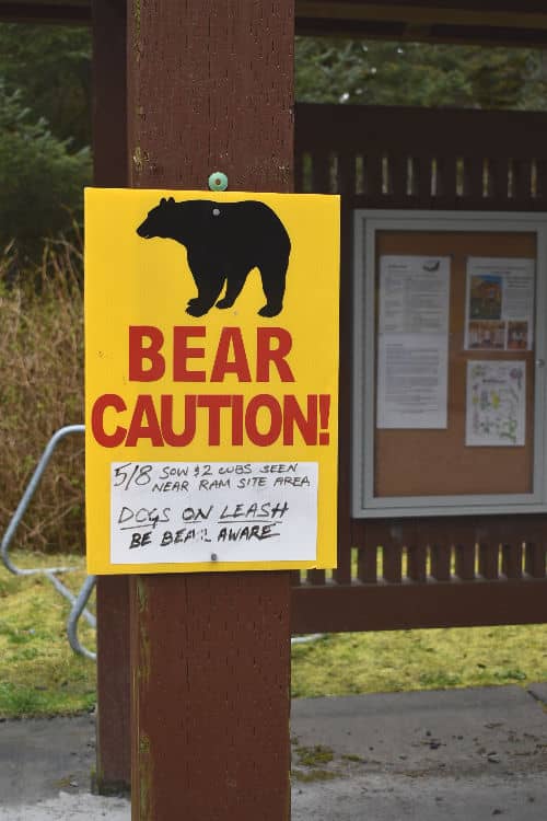 Bear warning sign in Fort Abercrombie