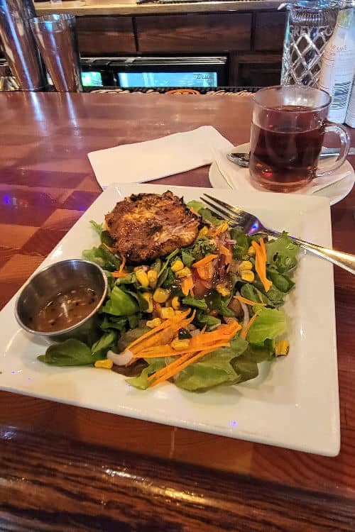 Blackened southwest salad with grilled chicken