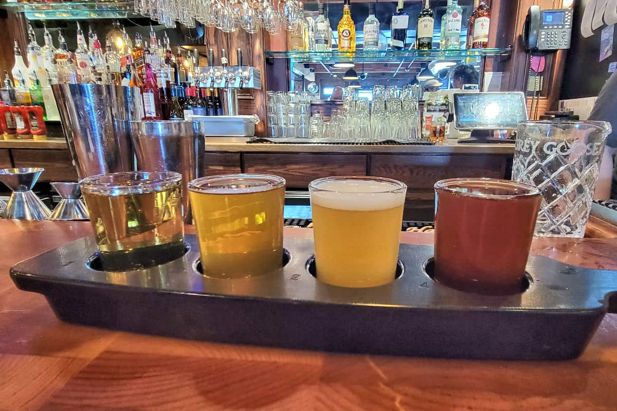 Skagway Brewing Company flight of beer