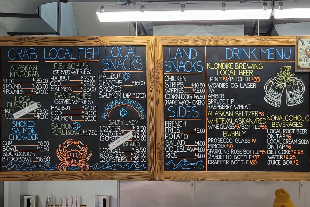 Woadie’s menu