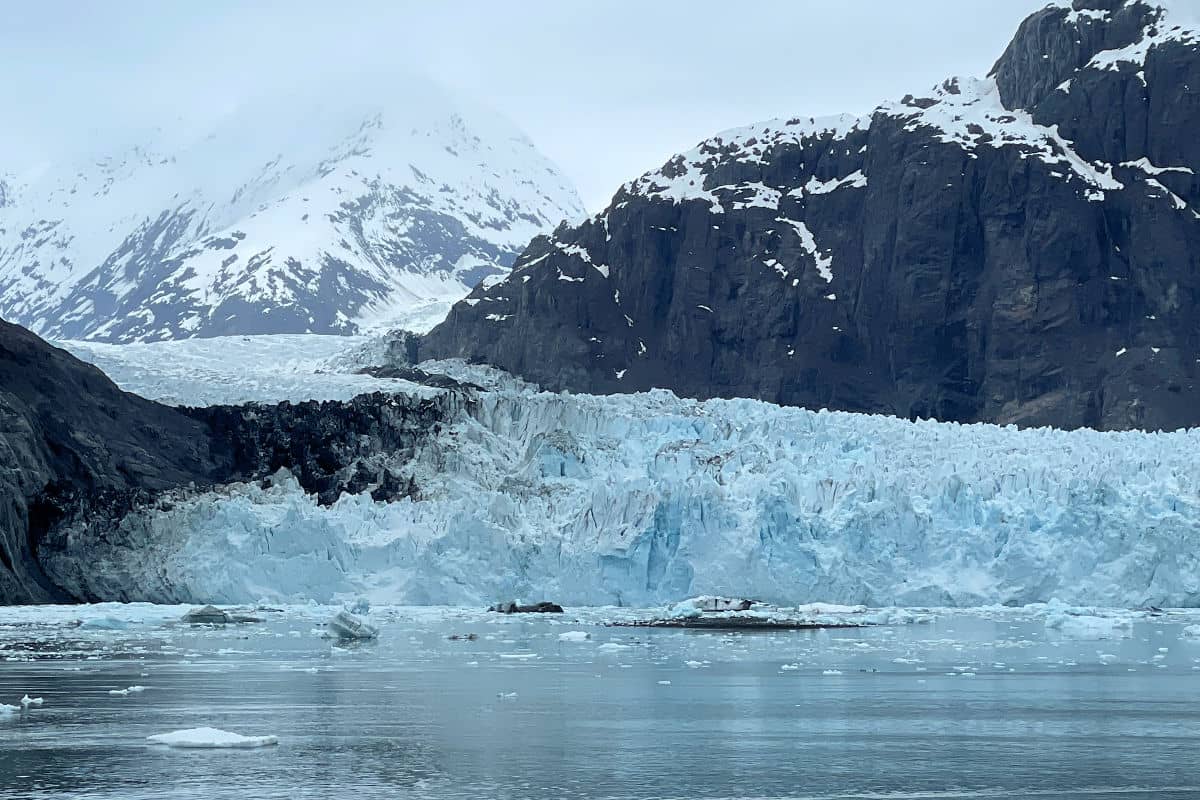 On a cruise ship at Margerie Glacier in Alaska