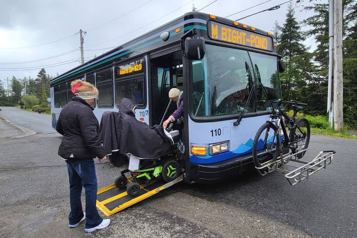 Wheelchair accessible city bus in Ketchikan