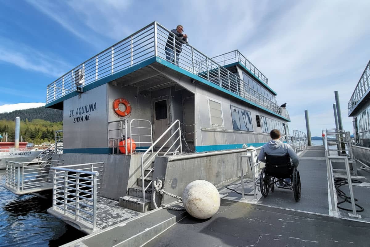 Wheelchair ramp on an Allen Marine vessel