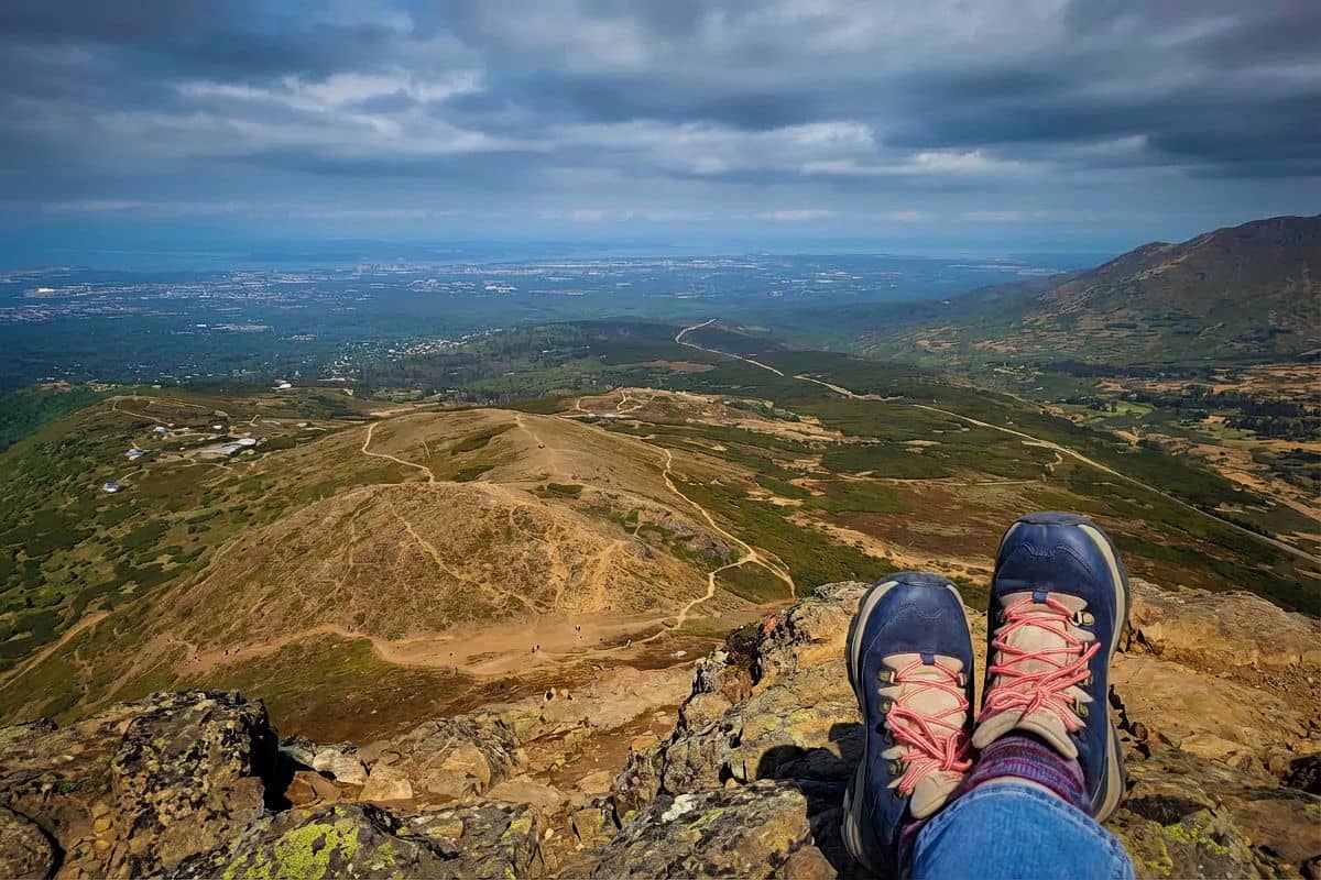 Enjoying the view from Flattop Mountain in Anchorage