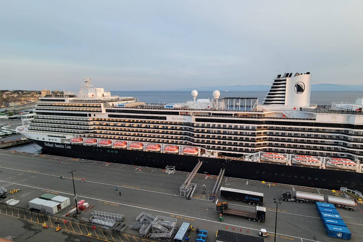 Holland America ship, docked in Victoria, BC