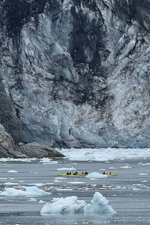 Kayakers at Margerie Glacier