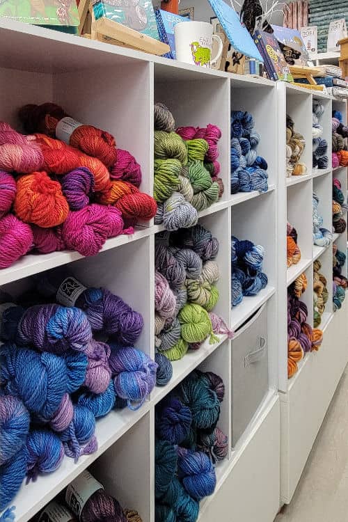 Dyed wool in an Alaska quilt shop